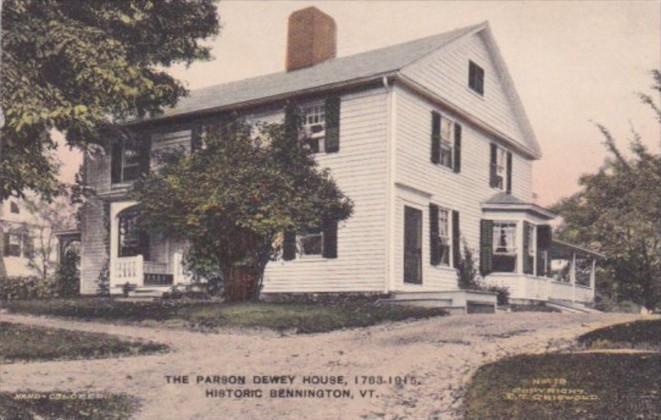 The Parson Dewey House Bennington Vermont Handcolored Albertype