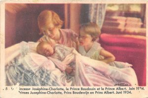 Lot253 princesse josephine charlotte prince baudoin and albert royalty  13x9cm