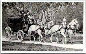1950s KNOTT'S BERRY FARM California RPPC Photo Postcard STAGE COACH Ghost Town