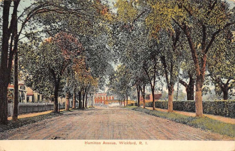 Wickford Rhode Island Hamilton Avenue Residential Area Vintage Postcard U1165