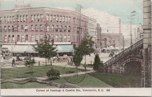 Vancouver BC Hastings & Cambie Street British Columbia 1908 Thomson Postcard E78