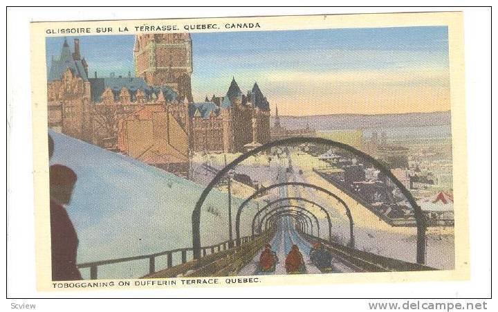 Glissoire Sur La Terrasse, Tobogganing on Dufferin Terrace, Quebec, Canada, 3...