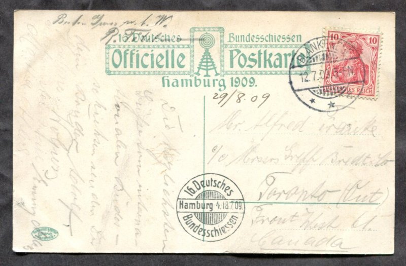 dc861 - HAMBURG 1909 Deutsches Bundesschiessen. Viktoria Bar. Postcard