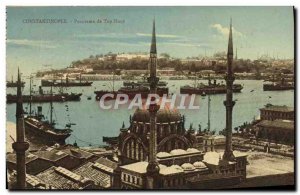 Postcard Old Constantinopte Panorama From Top Hane Turkey Ferries