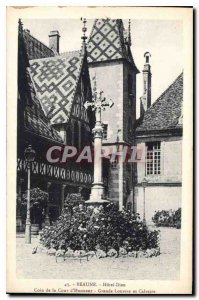 Old Postcard Beaune Hotel Dieu Corner of the Great Court of Honor Louvres and...
