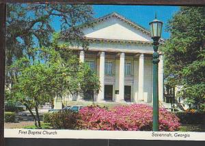 First Baptist Church Savannah GA Postcard BIN 