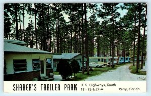 PERRY, Florida FL ~ Roadside SHARER'S TRAILER PARK 1972 Taylor County Postcard