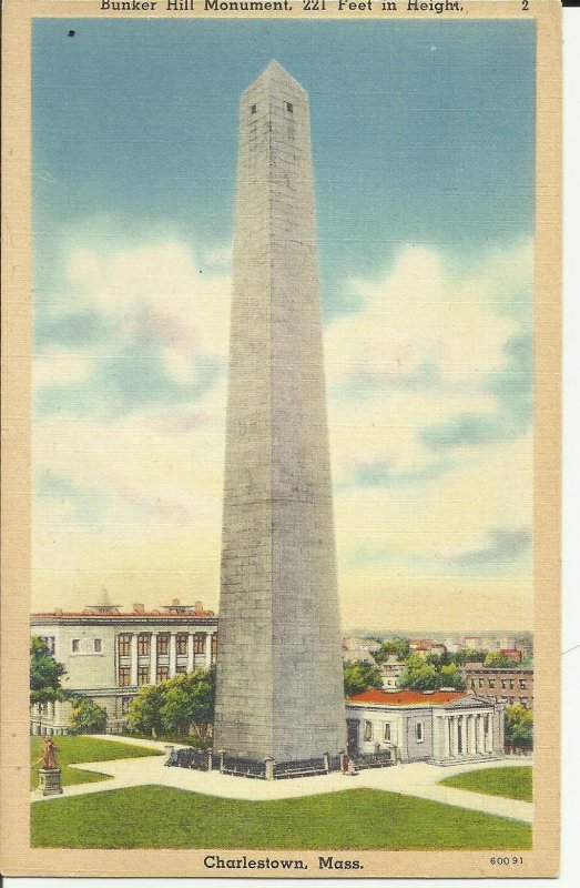 Charlestown, Mass., Bunker Hill Monument, 221 Feet In Height