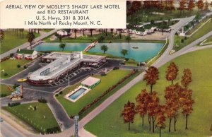 Rocky Mount North Carolina 1950s Postcard Mosley's Shady Lake Motel & Restaurant