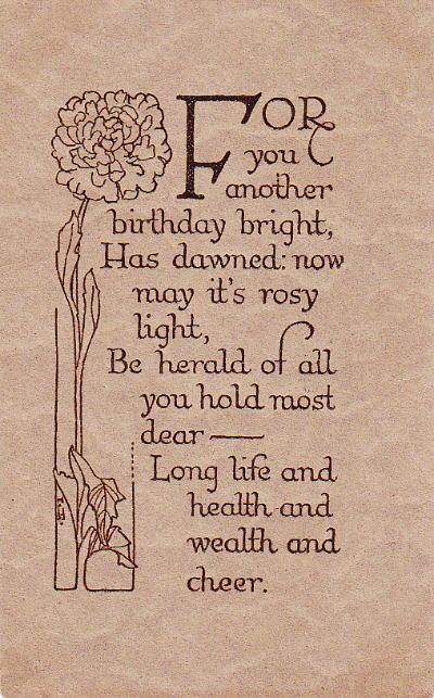 FOR YOU ANOTHER BIRTHDAY BRIGHT - 1913 POSTCARD