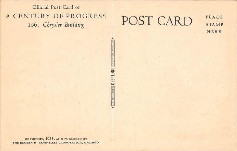 Chrysler Building, Official Post Card of A Century of Progress