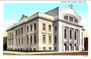 Joplin, MO Missouri SCOTTISH RITE TEMPLE Masons~Masonic~Fraternal Order Postcard