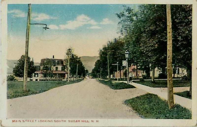 Sugar Hill, New Hampshire Main Street Looking South White Border Postcard