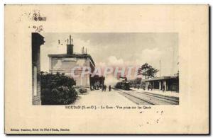 Houdan Old Postcard The station View taken on TOP docks