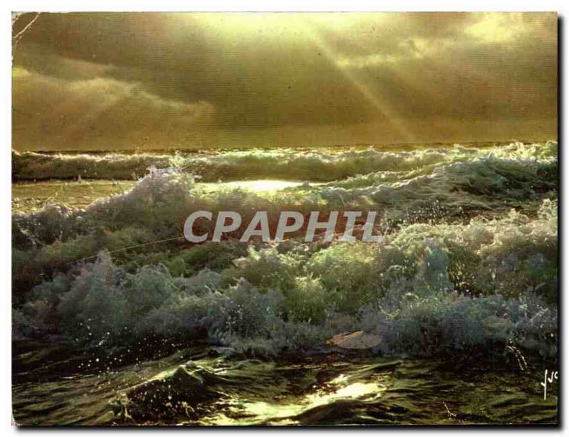 Postcard Modern Colors and Light of France Sunset Sea Beach Berck Pas de Calais