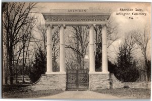 Sheridan Gate, Arlington Cemetery VA Vintage Postcard V20
