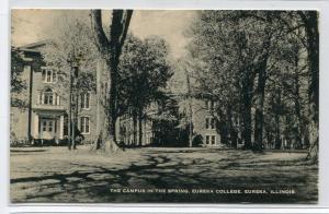 Eureka College Campus Eureka Illinois 1961 postcard