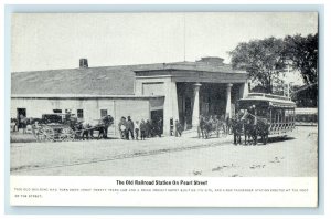 c1910s The Old Railroad Station on Pearl Street Braintree MA Postcard 