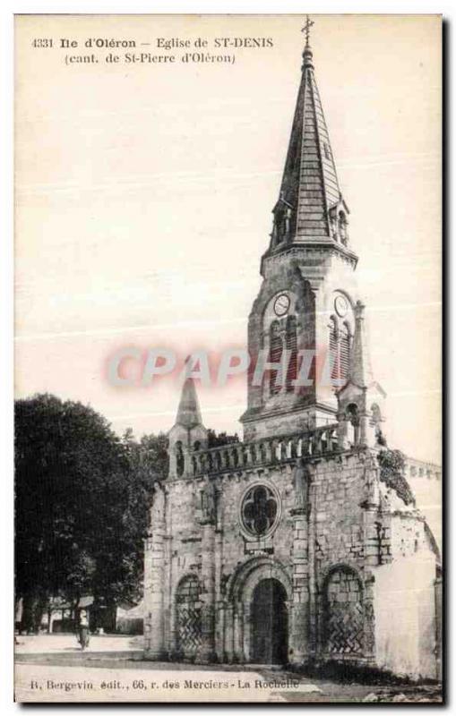 Old Postcard Island of Oleron Church of St Denis (Song of St Pierre d Oleron)