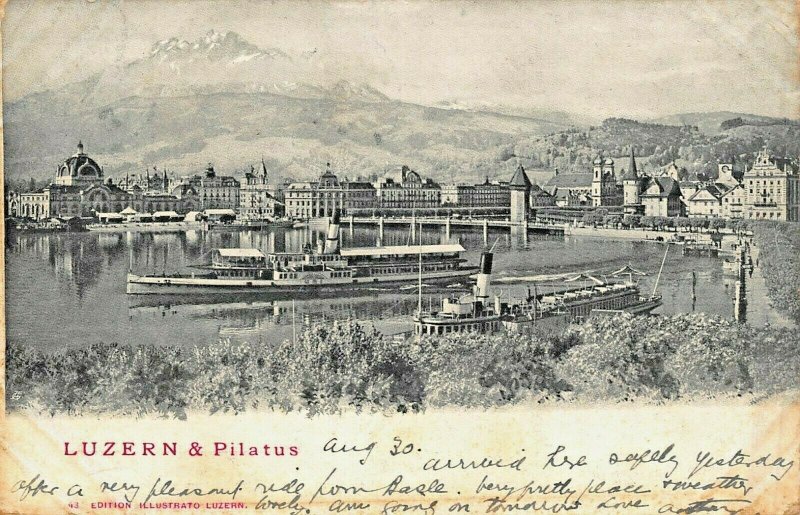 LUZERN & PILATUS SWITZERLAND~1902 POSTCARD