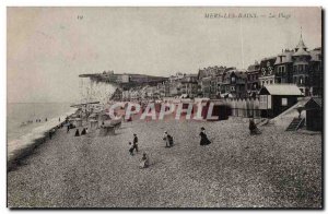 Old Postcard Mers les Bains Beach