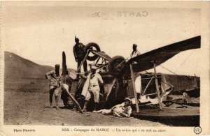 PC CPA MOROCCO, FLANDRIN 3155, UN AVION, VINTAGE REAL PHOTO POSTCARD (b12134)