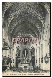 Postcard Old Mortagne Orne Interior of the Church of Our Lady