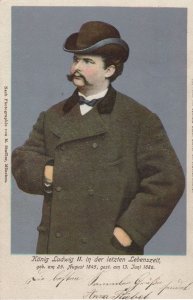 Konig Ludwig II 2 in 1886 Antique 1901 German Postcard