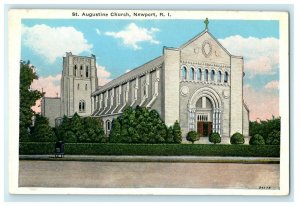 1913 St Augustine Church, Newport Rhode Island RI Antique Postcard 