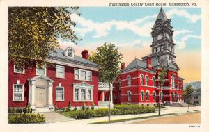 Huntingdon Pennsylvania County Court House Linen Antique Postcard K15234 