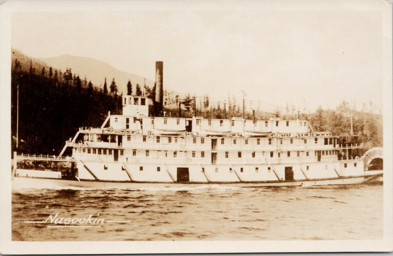 'Nasookin' Paddlewheel Boat BC British Columbia Unused Gowen RPPC Postcard F87