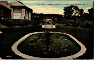 Lily Pond, George Eastman's Grounds, Rochester NY c1912 Vintage Postcard B45