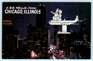 3 Postcards CHICAGO, Illinois IL ~ Comic Greetings SKYLINE, Street Scenes 1950s