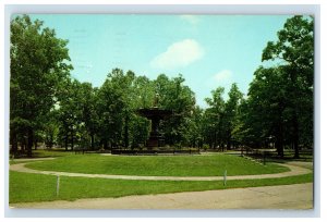 Vintage Fountain At Entrance, City Park Parkersburg, W. VA Postcard F147E