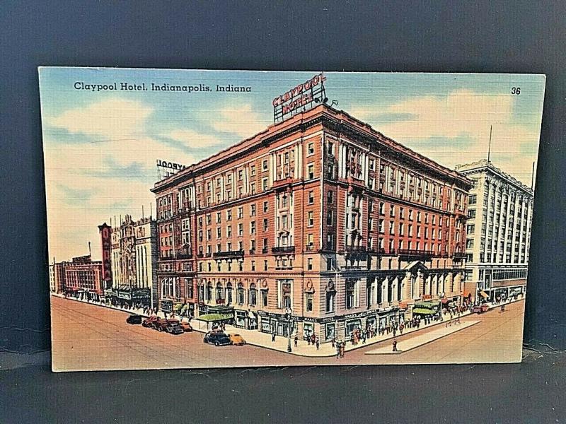 Postcard 1944 View of Claypool Hotel in Indianapolis, IN.  U6