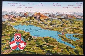 GERMANY THIRD 3RD REICH ORIGINAL PROPAGANDA CARD BODENSEE LAKE PANORAMIC VIEW