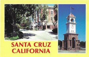 Santa Cruz California Pacific Garden Mall and the Town Clock