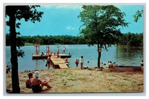 Vintage 1960's Postcard Swimmers at the Lake Cherokee Village Hardy Arkansas