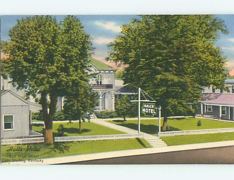 Unused Linen HALL'S MOTEL Mt. Mount Sterling Kentucky KY u8233