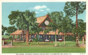 Vintage Postcard 1930's Tea House Japanese Garden Eagles Nest Belleair Florida