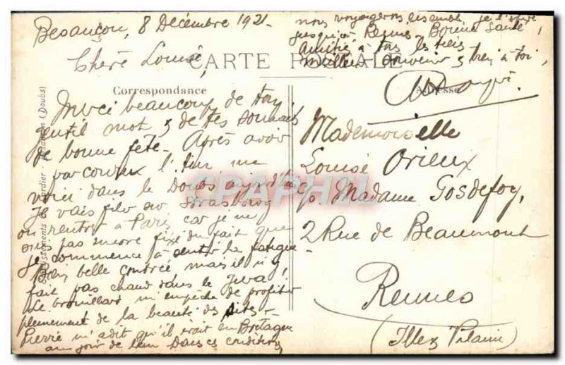 Old Postcard Besancon Vallee Casamene L & # 39ile Malpas