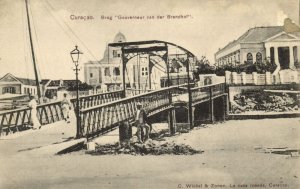 curacao, D.W.I., WILLEMSTAD, Brandhof Bridge (1910s) Winkel & Zonen Postcard