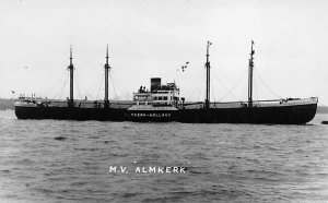 MV Almkerk Vereenigde Real Photo Writing on back, missing stamp 