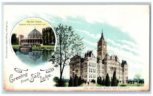 c1905 Greeting from Salt Lake City Utah UT Antique Multiview The Bureau Postcard 