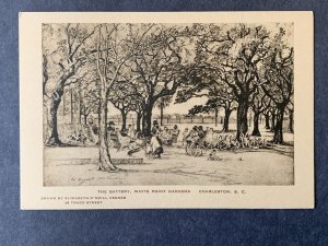 The Battery White Point Gardens Charleston SC Litho Postcard H1285084315