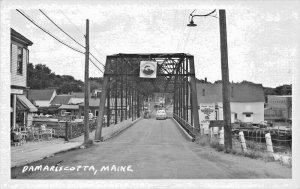 Damariscotta ME Centennial Bridge Real Photo Postcard