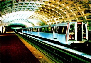 Washington, D.C.~ UNDERGROUND METRO STATION High Speed Train/Subway 4X6 Postcard