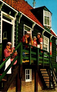 Netherlands Marken Locals Girls In Traditional Costume 1961