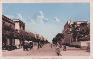 Sousse Avenue Krantz Transport Antique Tunisia Arabic Poztcard