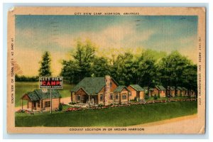 1949 City View Camp Harrison Modern Cabins Arkansas AR Posted Vintage Postcard